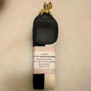 Clare V cross body strap black and white